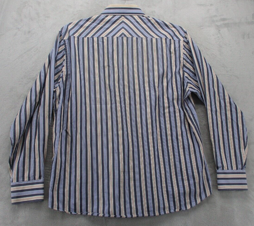 Report Collection Button Up Shirt Men's XL Multicolor Stripe Pattern 100% Cotton - Picture 5 of 13