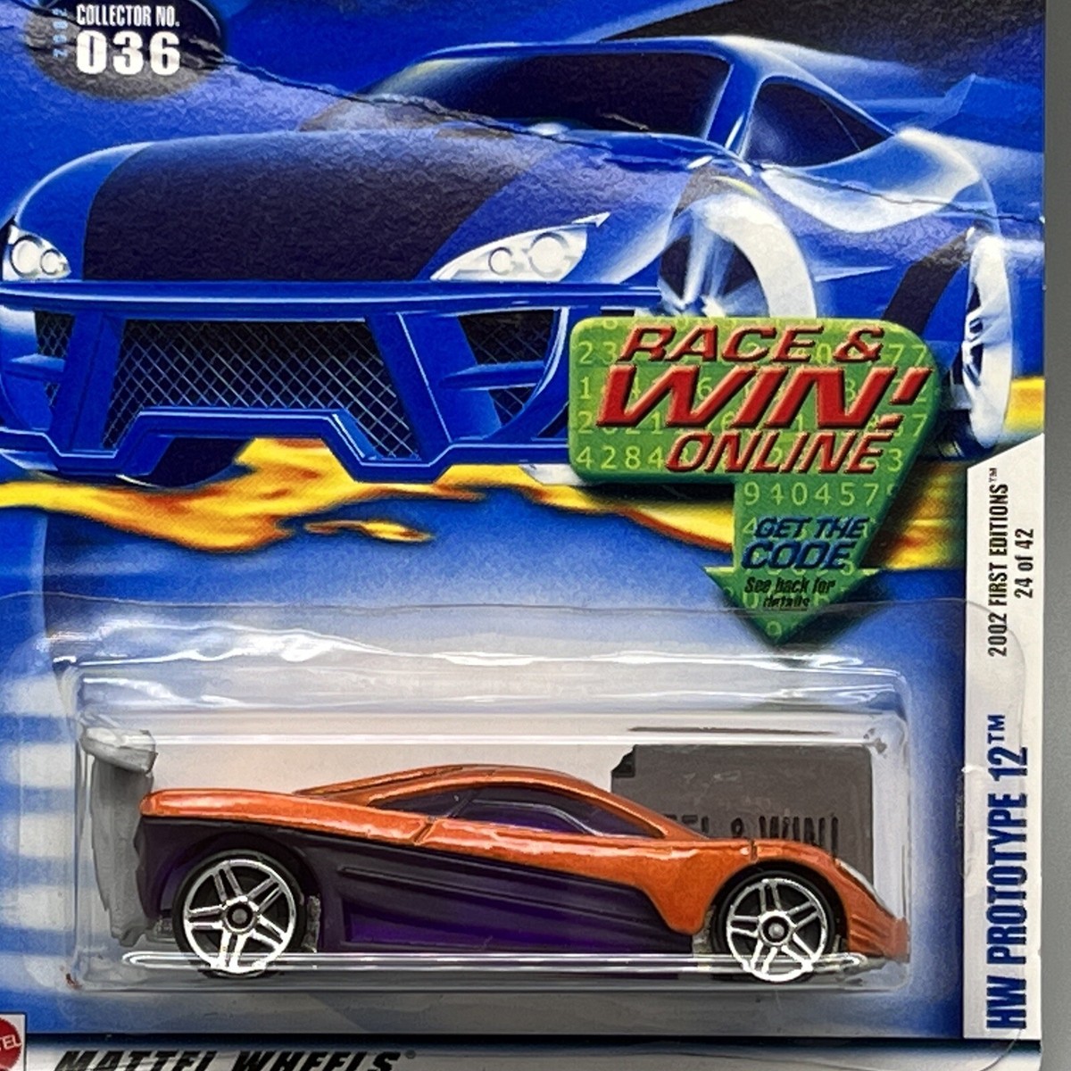 Hot Wheels 2002 First Editions HW Prototype 12 Orange/Purple