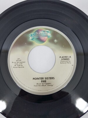 Pointer Sisters Fire Love is Like a Rolling Stone 45 RPM Vinyl Record