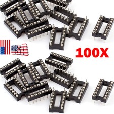 100PCS 14Pin DIP Round IC Sockets Adaptor Solder Type Gold Plated Machined USA