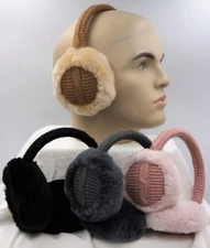 4 COLOR REAL SHEEPSKIN SHEARLING LEATHER Fur Earmuffs Warmers Ear Muffs Headband