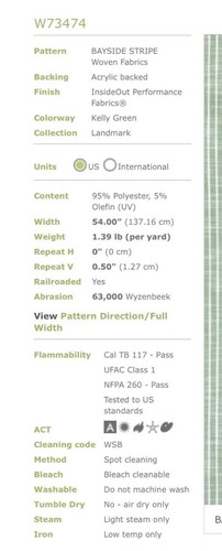 12” x 20” THIBAUT W73474 Bayside Kelly Green Outdoor Indoor Custom Pillow Cover - Picture 4 of 12