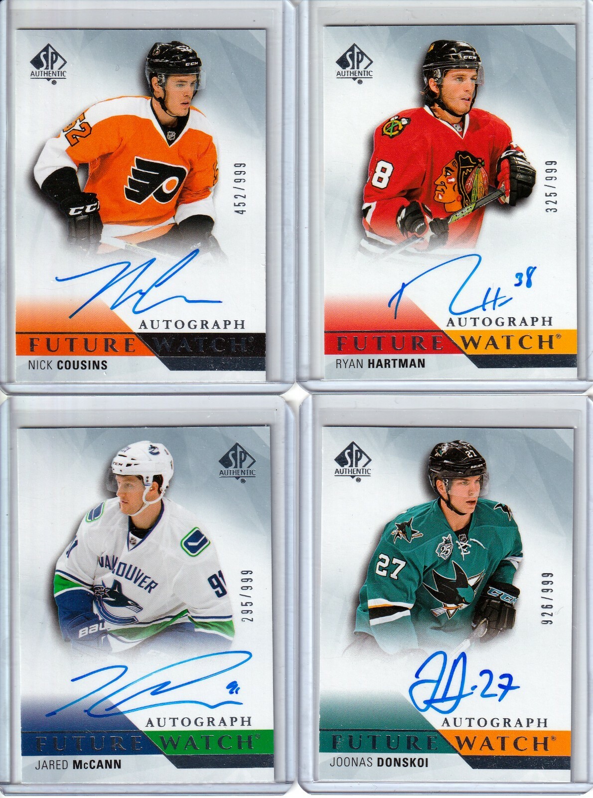 2015-16 SP Authentic Future Watch #256 Joonas Donskoi RC AUTO /999 AVALANCHES