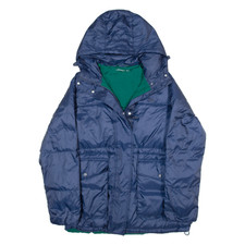 Lacoste Womens Puffer Jacket Blue Hooded S