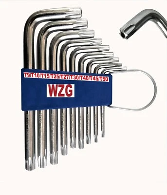 Profi 9 tlg. Torxschlüssel Set Satz mit Loch kurz Torx Winkelschlüssel