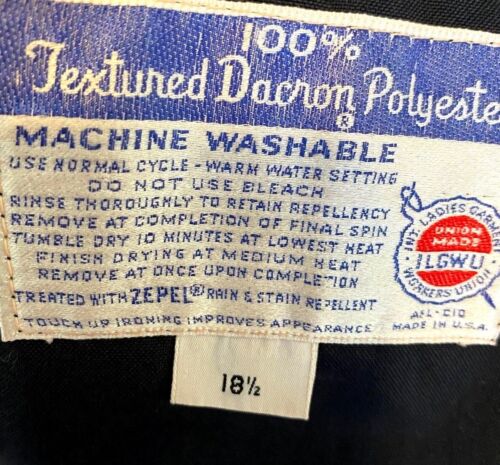 VTG 60s MISTY HARBOR NAVY ANY WEATHER COAT SIZE 18.5-REMOVABLE WOOL LINING-ILGWU - Picture 12 of 12