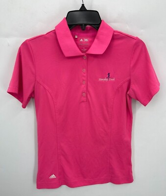 Adidas Polo Shirt Womens Small Pink Murphy Creek Golf Course Short Sleeve