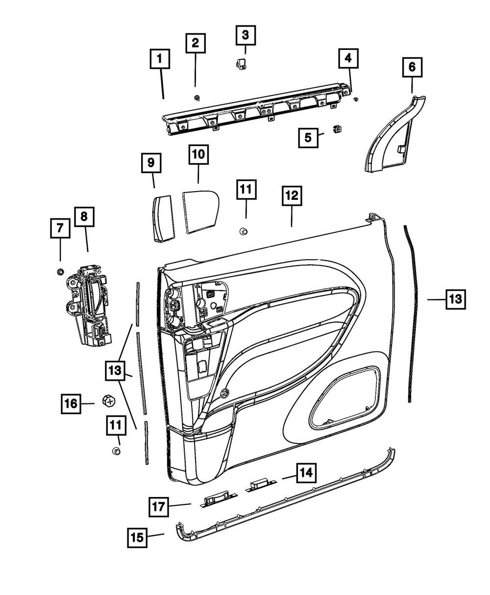 Genuine Mopar Sliding Door Trim Panel Right 5RP701D2AHSelect Your Vehicle to Ensure Guaranteed Fit-QTY1