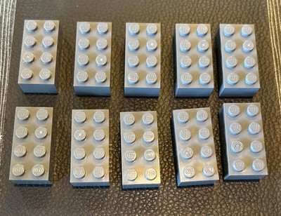 Lego Dark Gray 3001 Bricks 2 x 4 Stud Lot 10 Pieces 2x4 Brick Replacement Set