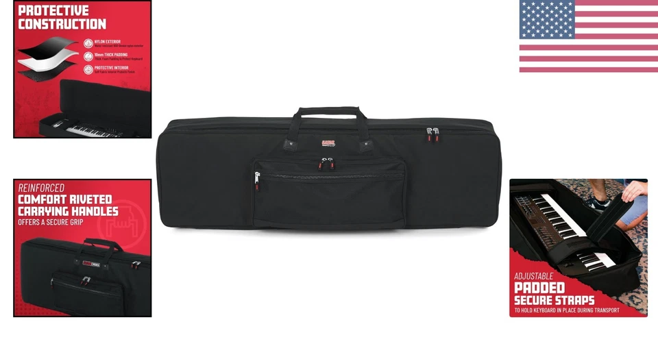 坚固尼龙键盘琴包 - 适合大多数 88 Note 键盘,方便 — 第 2/4 张图片