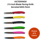 Victorinox Swiss Made 3-1/4 Inch Blade Kitchen Paring Knife- Serrated With Point