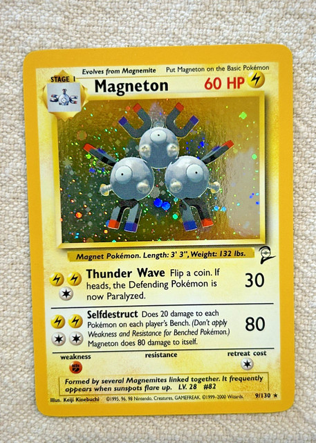 Magneton 009/130 Base Set 2 SWIRL Holo, Near Mint!