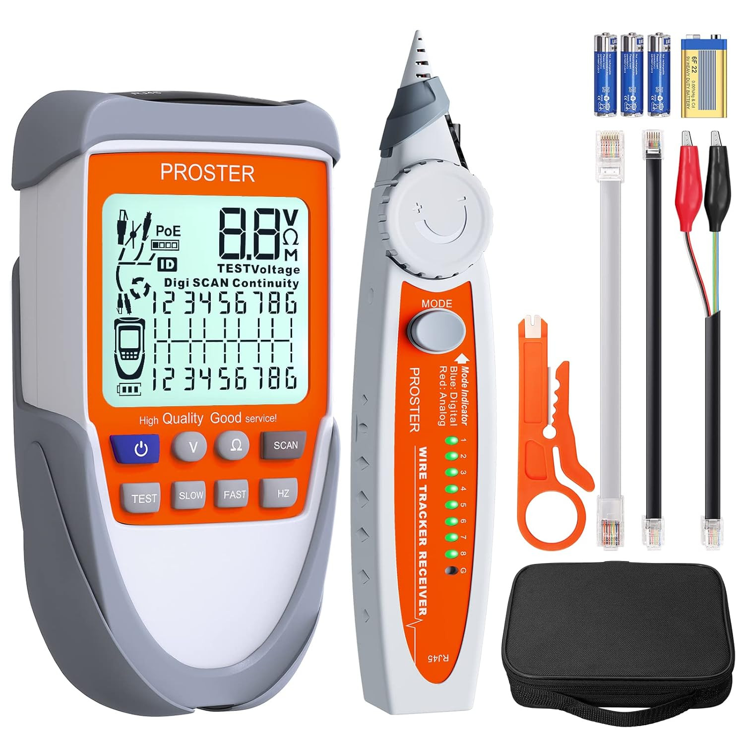 Tester Reti LAN LCD - Diagnostica Professionale POE e RJ45/RJ11