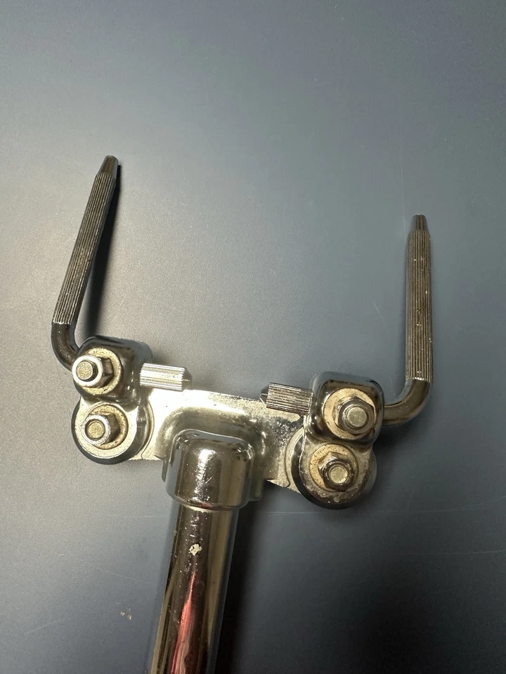 LUDWIG Double Rack Tom Drum Mount Post Holder Part w/ L-Arms 70s 80s Vtg 12 Inch - Image 3 of 4