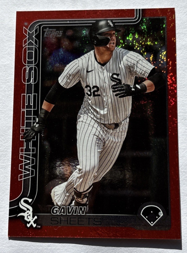 2025 Topps Series One Gavin Sheets /5 Red Sandglitter Parallel Chicago White Sox