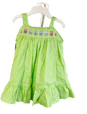 Ralph Lauren Green Sun Dress Bloomers 12M Girls Plaid accent Baby NWT 2006