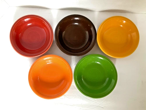 Fiestaware Fiesta 5 in. Berry Fruit Bowl set of 5 - Mixed Colors - Great Cond.