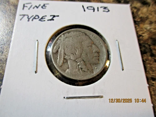 1913 BUFFALO NICKEL TYPE 1 FINE     TT