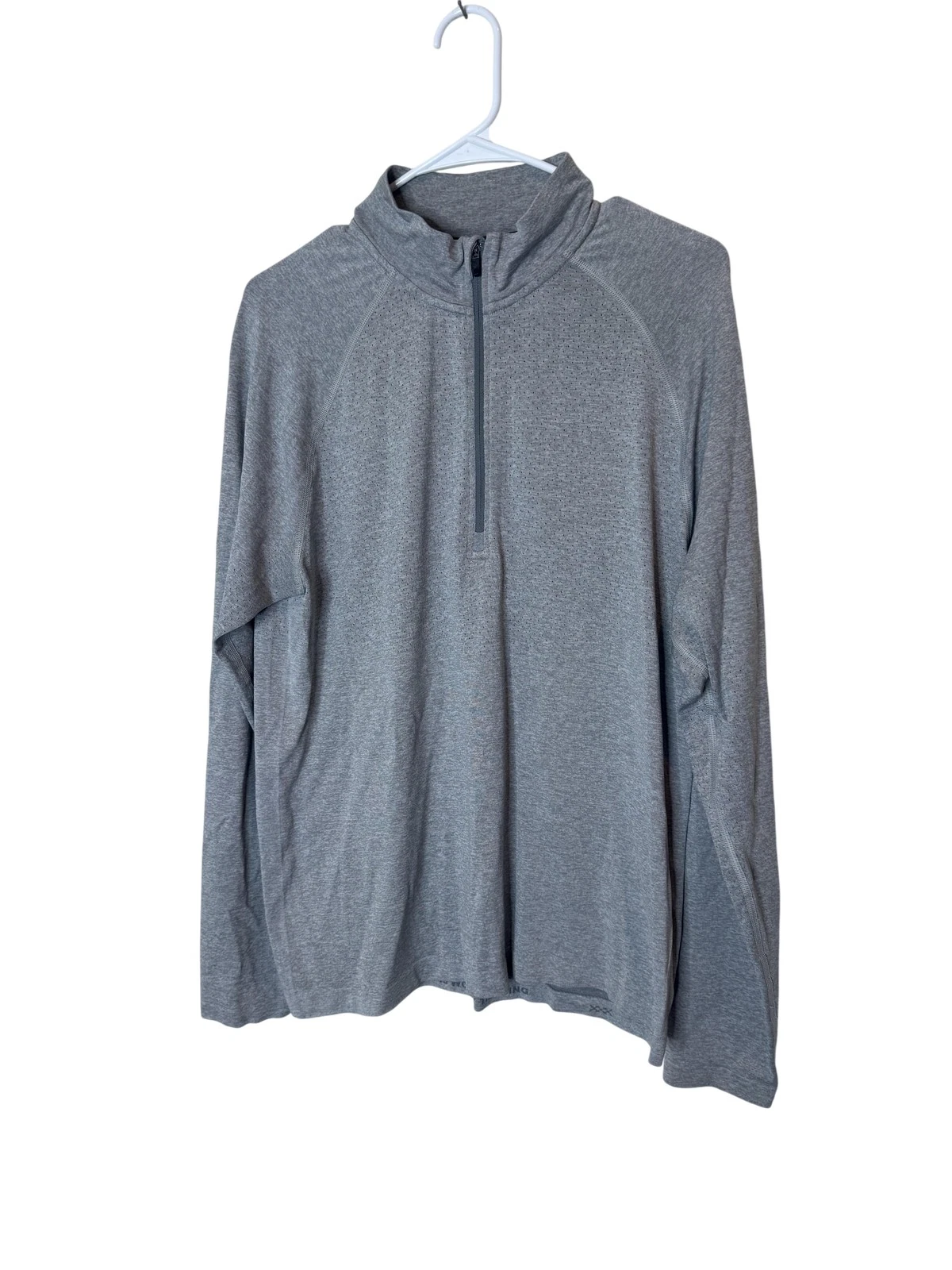 Rhone Pullover Mens Large Gray Quarter Zip Perforated Long Sleeve Athletic Top