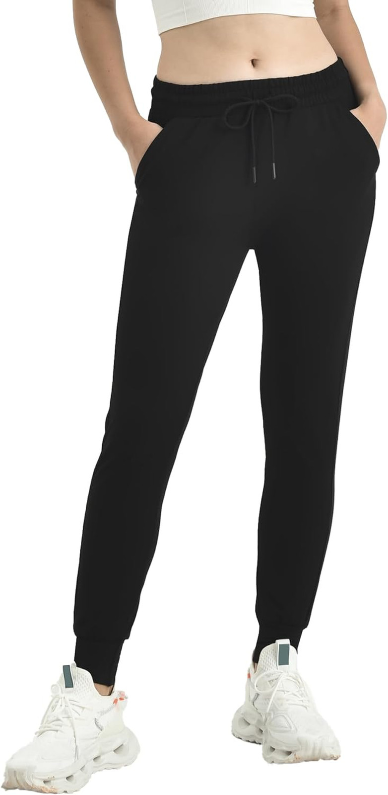 Joggers for Women with Pockets,Womens Drawstring Lightweight Yoga Sweatpants for-image