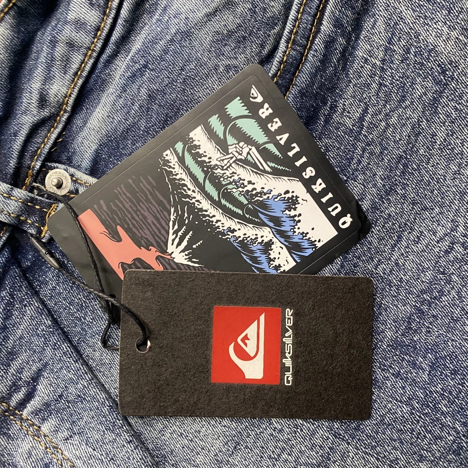 Vintage Quiksilver Pants Mens 38 Blue Denim Surfer Skater Jeans FITS 38x29 - Image 4 of 4