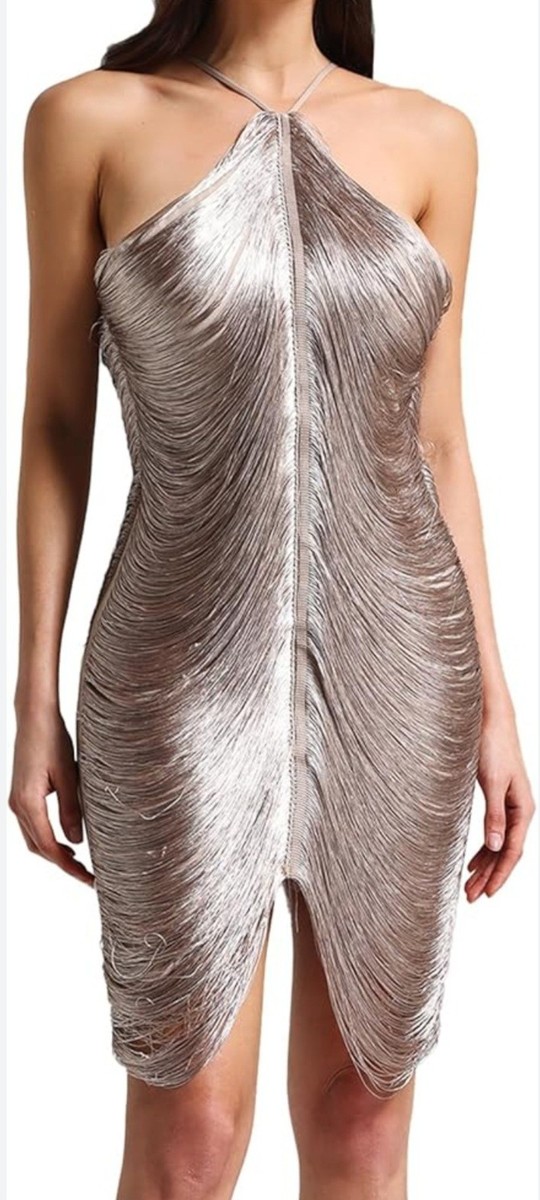 Cult Gaia Mara Dress Silver Size L New | eBay