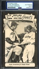Hank Greenberg PSA DNA Coa Signed 1973 TCMA All Time Great Postcard Autographed