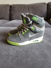 Size 7.5 - Nike Sky Hi Women's Hidden Wedge Lime Green Grey - NEVER WORN! 