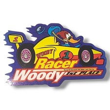 Vintage 2000 Woody Woodpecker Racer Vending Machine Sticker Y2K NOS