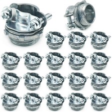 Zinc Alloy 1/2 Inch Clamp Type Cable Connectors NM Metallic Conduit 20 PCS