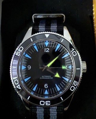 Custom Diver Watch Double Sapphire Sandwich. Sandwich Dial, Very High Quality.