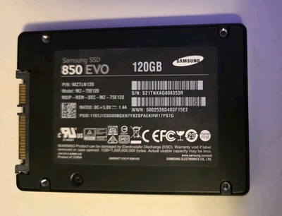Samsung 850EVO Solid State Hard Drive 120GB SSD Laptop 2.5'' TESTED GOOD 80% Life