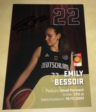 Emily Bessoir signierte Autogrammkarte DBB Frauen Deutschland Basketball #24