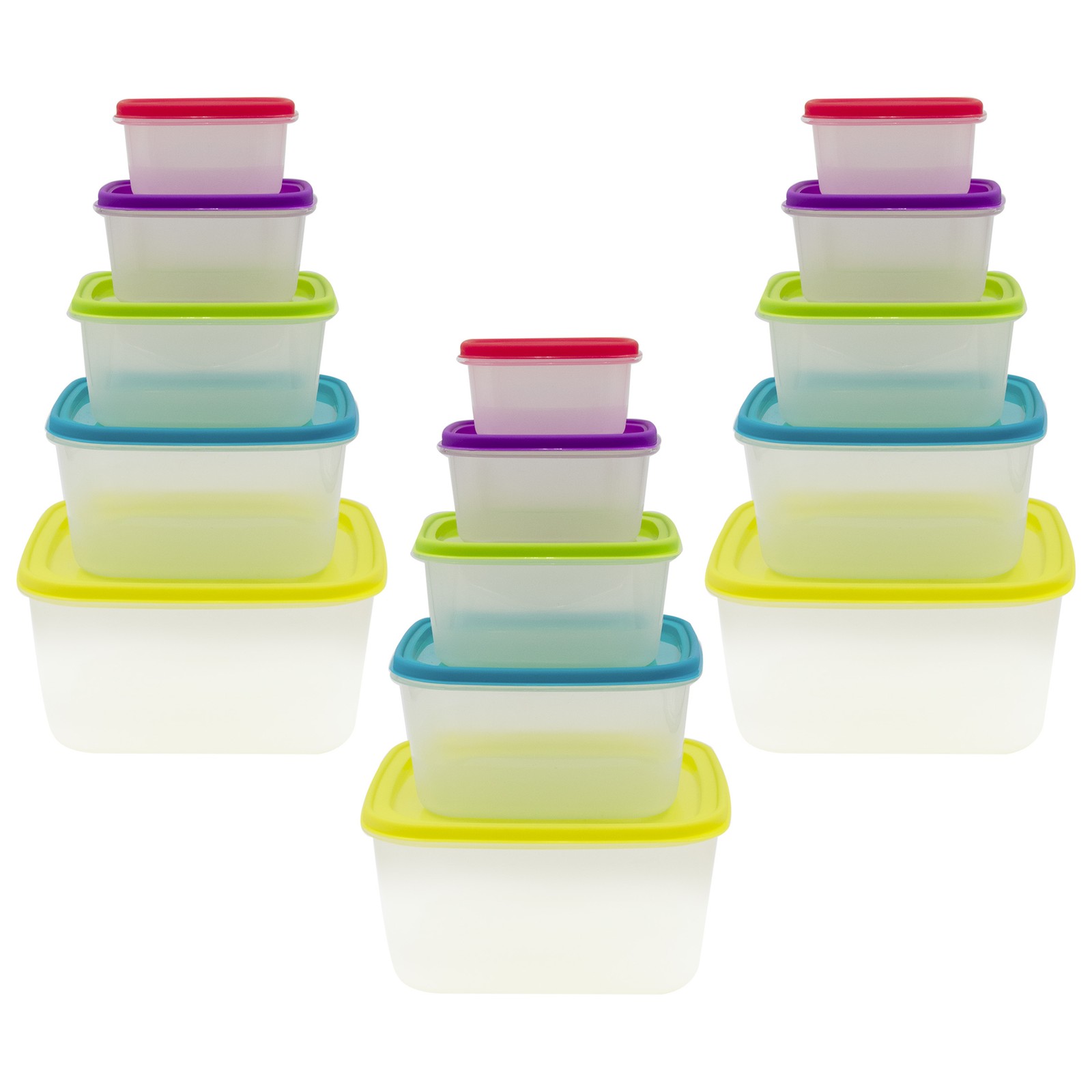Smart Home Square Nesting Food Storage Containers with Lids 30 PC Set 5490₽