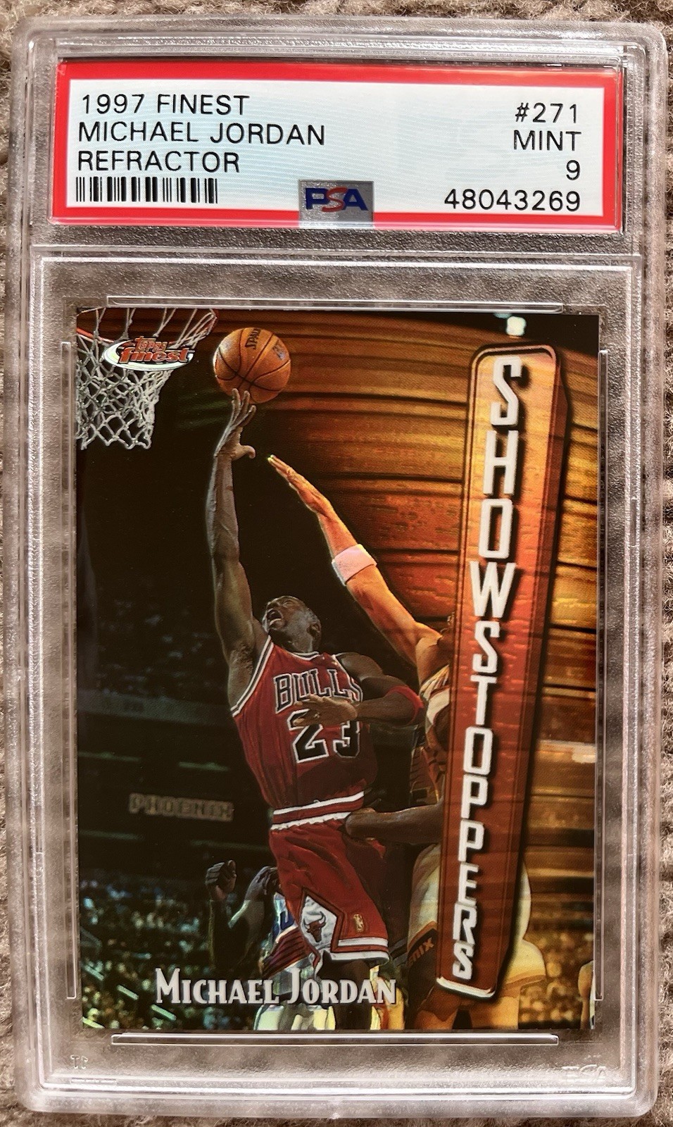 1997 Topps Finest Refractor #271 Michael Jordan PSA 9 Chicago Bulls