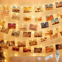 Lichterkette 120LED 12M Usb Fotoclips Warmweiß Deko FüR Zimmer Weihnachten Party