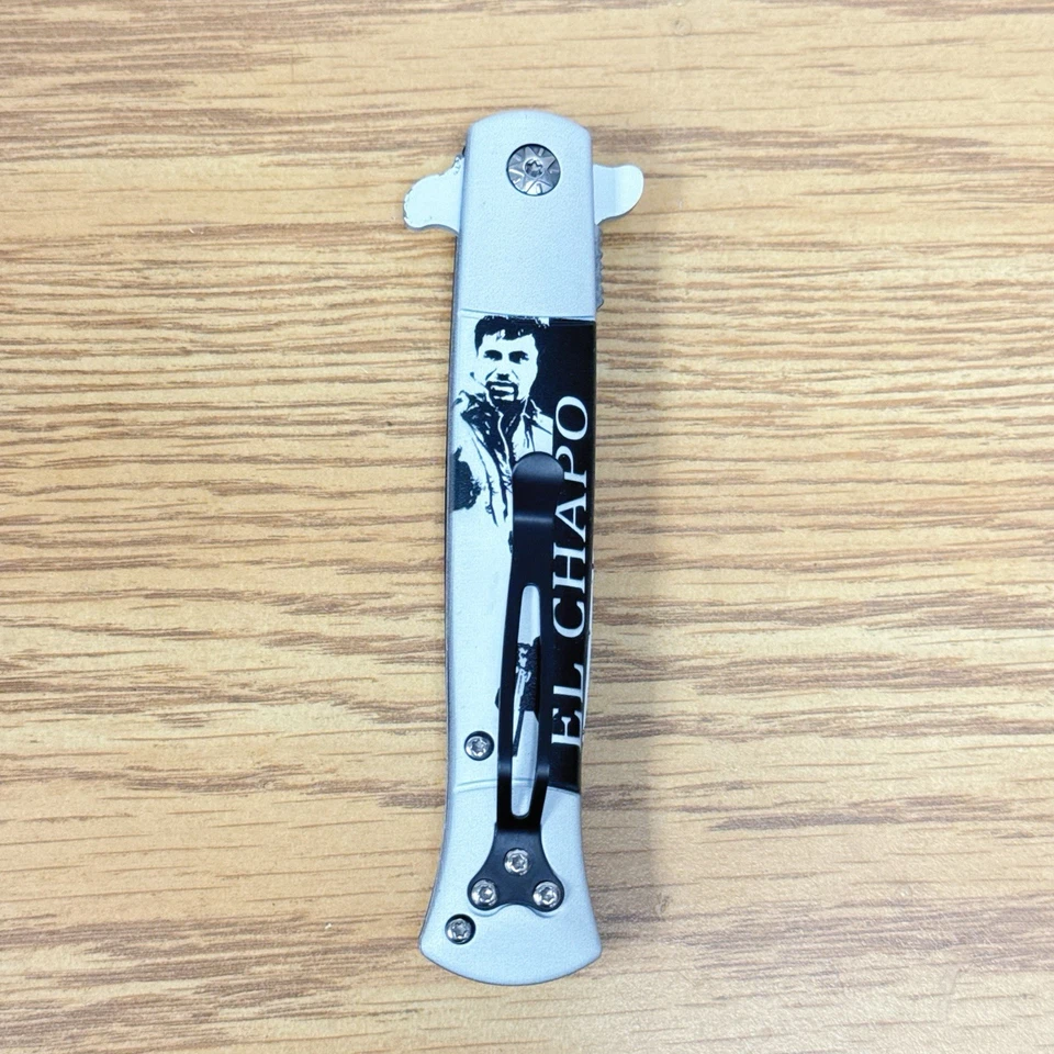 Navaja de Bolsillo Plegable Hoja Abierta Asistida por Resorte Táctica 8.5" Blanca México EC Foto 4 de 4