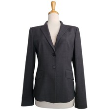 Ann Taylor Women's Wool Blend Blazer Size 6 Dark Gray Business Basics