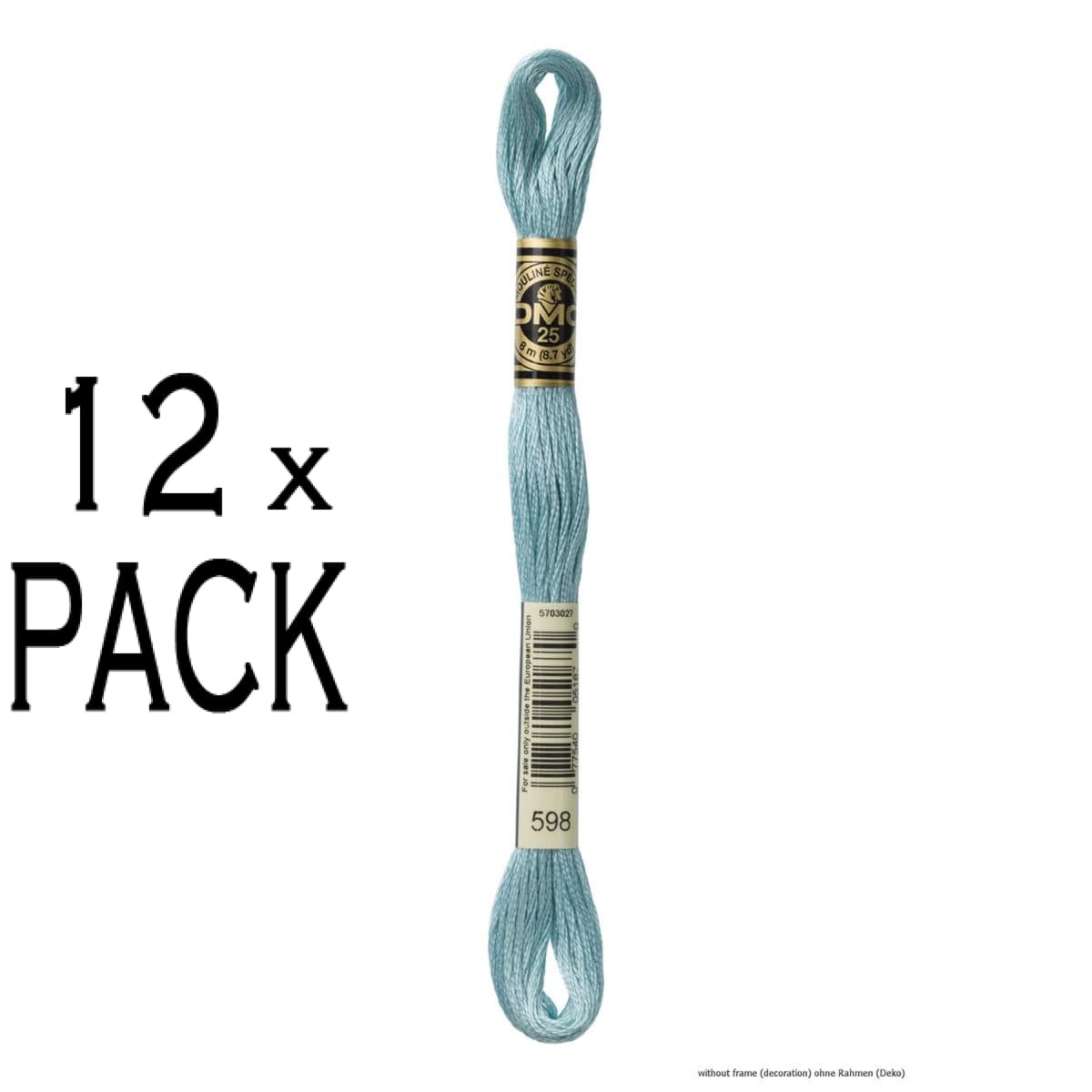 12x DMC Embroidery thread Mouline Special 117MC -598, 6 stranded, 8m