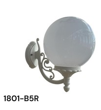 Lampada da parete applique lampara con sfera da esterno e giardino alluminio bia