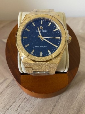 Paul Rich Frosted Star Dust II Gold Brand New 43mm Blue Dial