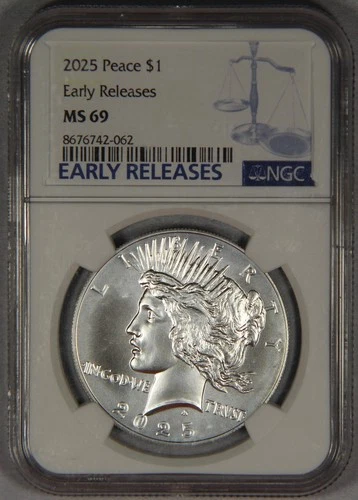 2025 Peace Silver Dollar NGC MS69 Early Releases $1