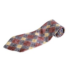 Robert Talbott Raymond Levine 56" x 4" Silk Tie Browns & Gold Plaid Made in USA