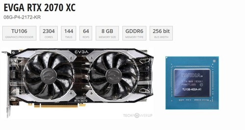 EVGA RTX 2070 XC 8GB GDDR6 Graphics Card✅3x DP HDMI USB Type-C✅08G-P4-2172-KR