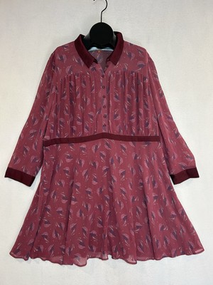 red chiffon shirt dress Early Spring Red Vintage Long Sleeve Shirt Dress High end Quality Pleated Waist Slim Super Fairy Swing Long skirts