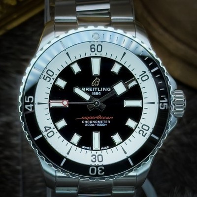 Breitling Superocean Automatic 42 Black Dial Men's Watch A17375211B1A1 Full Set