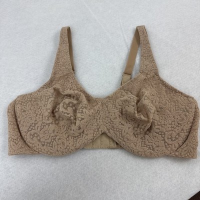 Wacoal Halo Lace Bra 36D Full Figure Underwire Beige Nude Full Coverage 65547