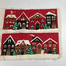 Christmas Fabric Panel Row House Rectangle Sew Craft