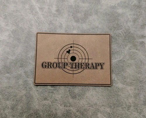 Group Therapy - Shooting Humor - Iron-on Patches - Western Brown 2"x3" - Picture 1 of 2
