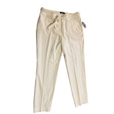 Nine West White Belted Dress Pants NWT Size 12